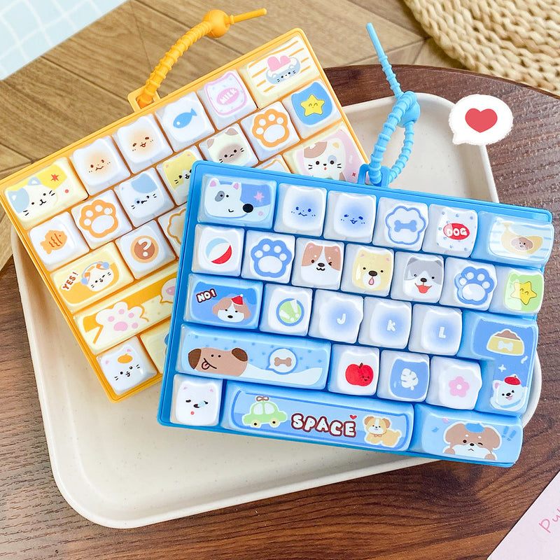 Keyboard Fidget Keychain Dog/Cat