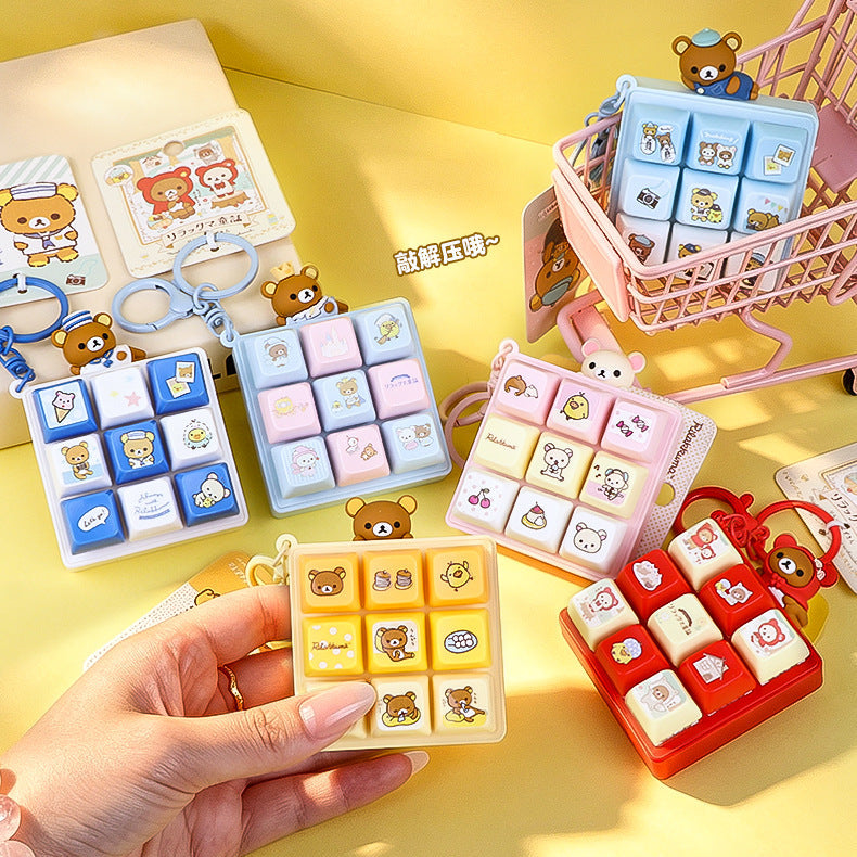 Bear 9-key Keyboard Fidget Keychain