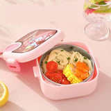 Bento Box With Scissors And Spoon Pink