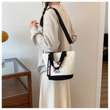 Cute Canvas CrossBag Fachaiacc Black