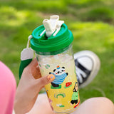 Cute Cartoon Tumbler with Straw and Strap | 650 ml Leak-Proof Travel Cup Fachaistore White