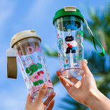 Cute Cartoon Tumbler with Straw and Strap | 650ml Leak-Proof Travel Cup Fachaistore