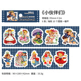 Kawaii Animal Carnival Washi Tape  Blue