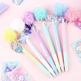 Kawaii blind box pen with fluffy ball 3 KT82119