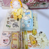 Cute Yellow Stationery Set With Rabbit Bag Charm