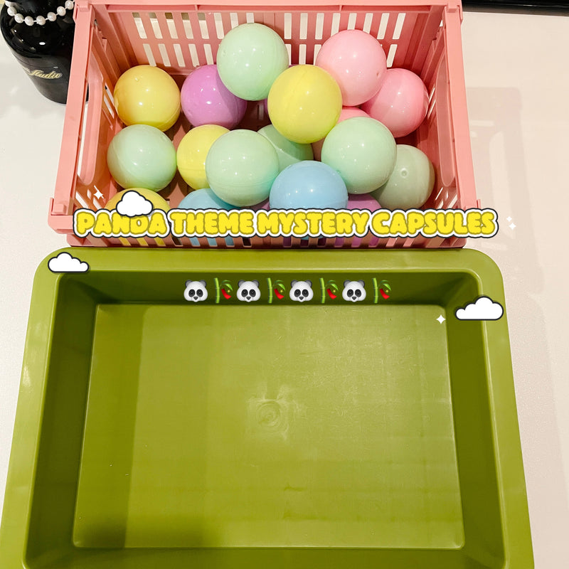 Cute panda themed mystery capsule with kawaii stationery items inside